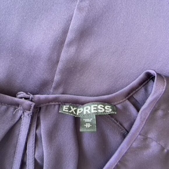 Y2K Express short sleeve eggplant top women's size XS NEW without tag - Picture 9 of 9